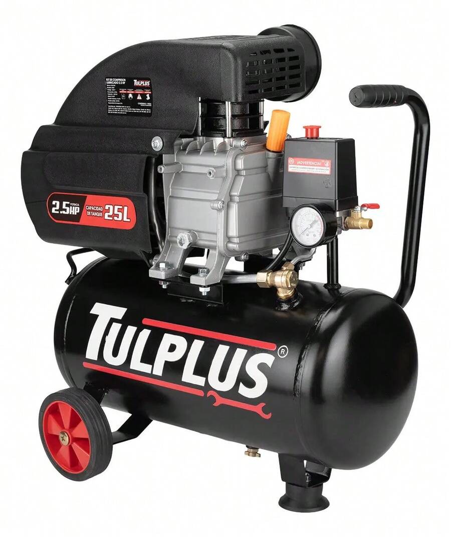 Compresor De Aire Eléctrico Lubricado 2.5hp 25 Litros 115psi 1875w Alta Potencia Compacto Portátil Adir 3830 - Tipo de Enchufe B USA (110-127V) - Ver 1