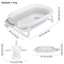 Ultimate Portable Ergonomic Baby Bathtub, Soft Cushion Bath Pad, For Bathing Newborns To Toddlers (0-36 Months) - 白色 - 查看 2
