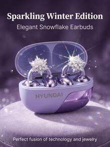 HYUNDAI X01/SU7 Wireless Bluetooth Earbuds AI Smart Translation Version Wireless Bluetooth Clip-On Earbuds Roland Purple With Snowflake/Butterfly/Tassel Luxury Ear Accessories - View 12