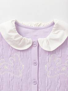 Balabala Girls Casual Jacket Sweet Style Lightweight Outerwear Soft Coat For Autumn Daily Wear - Pink Purple - View 6
