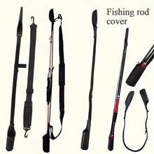 68 Inch Extended Fishing Rod Protective Bag - Fishing Rod Strap - Adjustable, Portable, Durable Fishing Rod Holder - Black - View 3