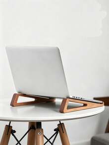 Wooden Laptop Desk Stand, Portable Detachable Walnut Wood Laptop Riser, 12° Ergonomic Laptop Stand With Ventilation And Heat Dissipation, Foldable, Suitable For All Laptops - 1 Piece - View 2