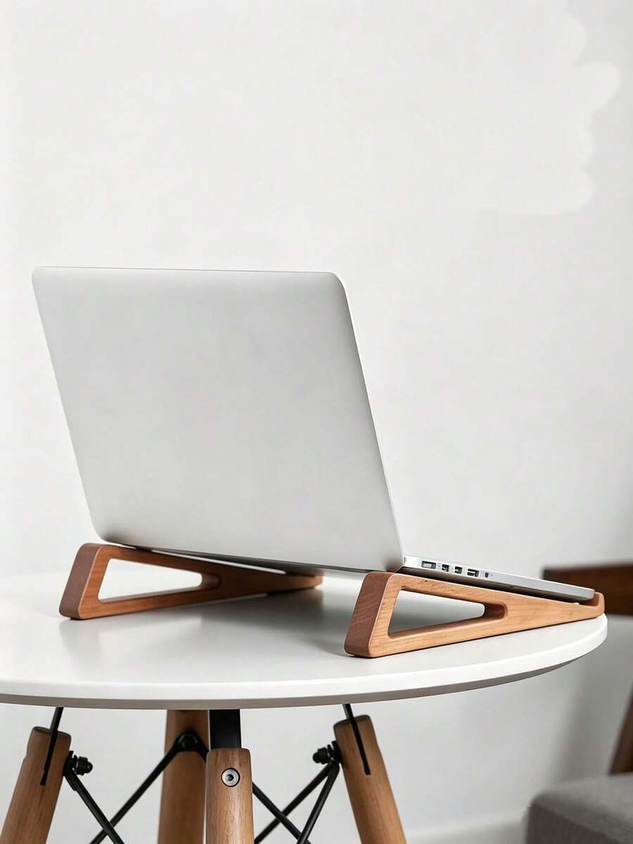 Wooden Laptop Desk Stand, Portable Detachable Walnut Wood Laptop Riser, 12° Ergonomic Laptop Stand With Ventilation And Heat Dissipation, Foldable, Suitable For All Laptops