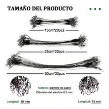 Lideres De Acero Con Destorcedor Y Pesca 15/25/30 Cm - Negro - Ver 3
