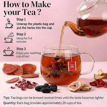 Goddess Rejuvenating 18-Herb Tea: A Blend Of Eighteen Natural Ingredients, Including Rose, Longan, Red Dates, Goji Berries, Poria Cocos, And Barley. Perfect For Office, Wellness, And Travel. A Special Valentine'S Day Gift For Friends. - 1 Bag (15 Tea Sachets) - View 7
