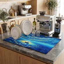 1件裝洗碗乾燥墊 咖啡機墊 星空藝術風桌墊 美麗波浪紋吸水排水墊 臥室客廳咖啡桌高顏值裝飾墊 多功能桌面吸水乾燥保護墊 節日居家氛圍裝飾墊 假日禮物 廚房裝飾 - XYLSD688 - 查看 6