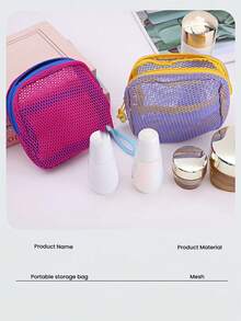 Candy-Colored Women's Multipurpose Cosmetic Bag, Card Holder, Coin Purse, Jewelry Pouch, Suitable For Everyday Use, Travel, Outings, No Strap Included - Multicolor - View 7