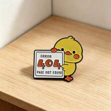 1Pc Cute 404 Error Animal Enamel Pin Funny Cartoon Black Cat Bunny Duck Brooches For Programmers Backpack Clothes Decor Daily Jewelry Gift - Multicolor - View 10