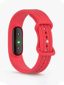 1pc Unisex Red Silicone Watch Band, Compatible With Google Air, Soft Silicone Replacement Strap, Casual Smartwatch Band, Minimalist Watch Band Accessory Compatible With Google Air, Fashionable Minimalist Smartwatch Band, Suitable For Daily Wear, Outdoor Activities, Parties, Etc., Fashionable Smartwatch Band, Great Gift For Friends, Family, Classmates, Suitable For Valentine's Day, Christmas, Back To School, Birthday Gifts - Red - View 2