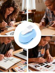 Stamp-Shaped Paper Punch, Cute Handheld Stamp Cutter, Suitable For Scrapbooking, Planner, Card Making, Creative DIY Stationery Tool, Applicable To Bullet Journal, Planner, Junk Journal, Photo Album, School Office Supplies, Gift For Craft Enthusiasts - Stamp Embossing Machine - View 8