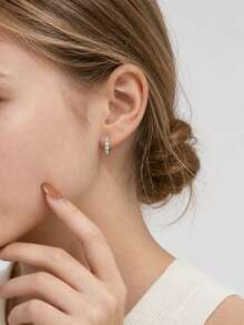 18K Gold Plated High-End Jewelry 925 Sterling Silver Rivet Stud Earrings For Women, Suitable For Daily Wear - Rivet Earrings - View 5