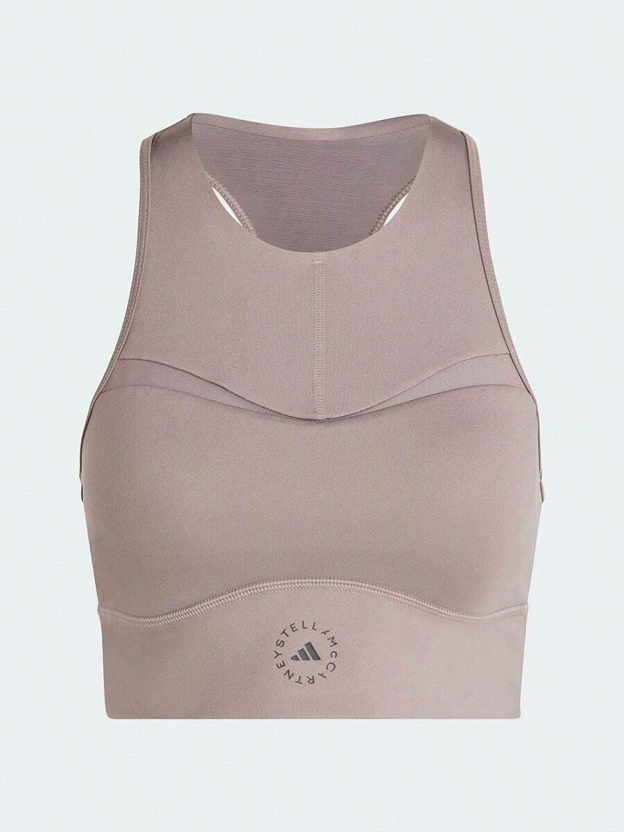 Adidas Women's Spring/Summer Sports Tank Top, Fitness Training Yoga Running Tight Fit Cropped Racerback Tank Top IT8250 - Earthy Brown-grey - View 1
