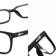 1 Pair New Women's Vintage Y2K Personalized Exquisite Charming Plain Lens Glasses, Suitable For Daily Commute. Applicable For Long-Term Use Of Computer, Phone And Screen, Also Can Be Worn As An Accessory. - Clear - View 3
