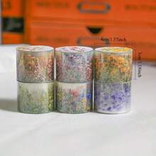 6 Rolls Floral Washi Tape Set, Suitable For Crafts, Journals, Scrapbooks, Planners, Gift Wrapping With Sunflower, Rose, Hydrangea, Butterfly Decorative Masking Tape - A - View 10