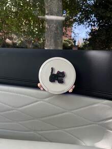 1pc Colorful Polka Dot Black Cat Car Cup Holder, Foldable Cup Holder For Milk Tea, Coffee And Drinks, Acrylic Running Cat Car Door Side Storage Foldable Cup Holder, No-Drill Car Interior Coffee Storage Rack, Home Dorm Wall-Mounted Cup Storage Rack, Foldable Cup Holder Cup Storage Rack, Multi-Functional Foldable Car Cup Holder - A - View 4
