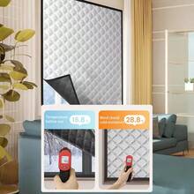1pc Thermal Insulated Curtain, Winter Windproof & Heat-Insulating Curtain, Cold-Proof, Warm, Blackout, Sun-Shading, Sound-Insulating Curtain - Silver - View 4