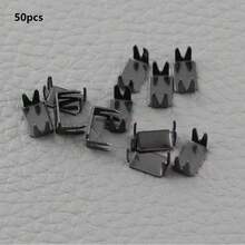 50pcs 3/5# Zipper Accessories, Silver And White U-Shaped Anti-Drop Buckles, Suitable For Clothing, Shoe Boxes, Bags Zipper Accessories - 50PCS - View 12