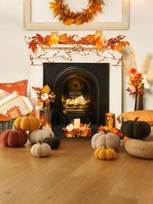 1 Stück Kürbis-Zierkissen, Halloween-Kürbis-Dekokissen, weißes geformtes Kissen, geeignet für Herbst-Raumdekoration Geschenk, Teddy-Fleece süßes Halloween-Kissen, Herbst-Heim-Schlafzimmer-Kissen, Feiertags-Weihnachts-Halloween-Thanksgiving-Geschenk - Gelb - Übersicht 5