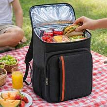 18L Large Capacity Thickened Waterproof Durable Insulated Ice Bucket Backpack Cooler Bag Lunch Box, Suitable For Picnic, Dinner, Daily Essentials, Outdoor Camping, Lawn, Beach, Party, Gathering, Kitchen, Office - Black - View 5