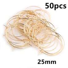 50pcs 20-40mm Beading Hoops Earrings Big Circle Ear Hoops Earrings Wires For DIY Jewelry Making Accessories Supplies - Circle Hoops - View 48