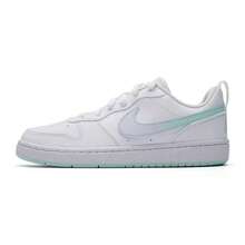Nike New COURT BOROUGH Big Kids Flat Low-Top Versatile Casual Skate Shoes - White/Blue-green - View 6