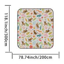 Washable Outdoor Picnic Mat Camping Ground Cloth Moisture-Proof - Brown Monkey - View 4