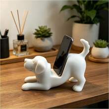 1pc Dog Slouchy Phone Holder Desktop Home Decor Creative Office Ornament - A - View 5