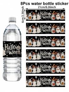 16 buah Stiker Botol Minum Halloween, Motif Hantu Kelelawar, Cocok untuk Dekorasi Halloween, Dekorasi Trick or Treat untuk Halloween, Dekorasi Rumah, Dekorasi Meja Dapur, Hadiah Halloween, Dekorasi Musim Gugur - Halloween - View 22