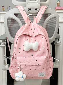 1/5pcs Girls Polka Dot Bow Backpack, Cute Fresh Highly Attractive, Versatile Student Bag, Suitable For Daily Use, School And Casual Outings, Lightweight Fashionable Shoulder Bag - Multiple Styles - View 12
