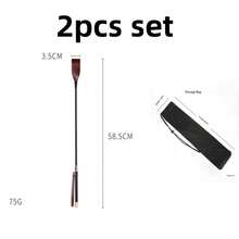 1 Set 63cm Long Outdoor Extreme Sports Riding Whip, Ultra Durable Riding Whip, Essential Daily Riding Equipment, Equestrian Whip, British Riding Auxiliary Tool, Synthetic Leather Material, Good Flexibility, Suitable For All Riders - Black - View 2