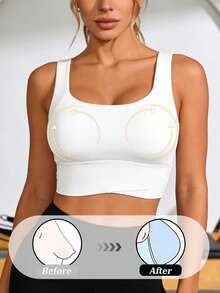 3pcs Buttery Sports Bra Wireless Sewn-In Pads Wide Shoulder Straps Versatile For All Seasons Casual Attire Stylish Lingerie Comfortable Fit Tank - Multicolor - View 8