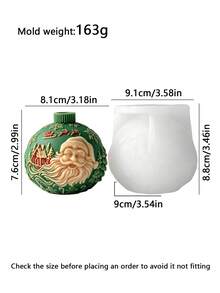 1件 3D 浮雕聖誕球矽膠模具 雪花星星鈴鐺 螺紋圓形 香氛蠟燭 環氧樹脂 石膏皂 烘焙慕斯布丁模具 秋冬感恩節聖誕節家居裝飾節日禮物 - A - 查看 14