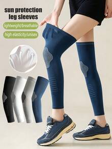 1/2/4 Pairs Unisex Ice Silk UV Protection Over-The-Knee Leg Warmers, Thin Leg Warmers For Spring/Summer/Autumn, Sports Cycling Leg Sleeves With Cooling Effect - Multicolor - View 4