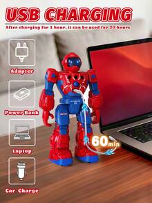 1 buah Mainan Robot Laba-laba Kendali Jarak Jauh untuk Anak Laki-laki, Mainan Robot Anak, Kendali Jarak Jauh yang Dapat Diprogram dengan Sensor Gerakan, Mainan Robot Edukatif Interaktif, Demonstrasi Otomatis, Menari dan Bernyanyi, Robot Pintar Isi Ulang, Bermain di Dalam Ruangan, Cocok untuk Anak Laki-laki dan Perempuan Usia 3-4-5-6-7-8-9-10-11-12 Tahun, Hadiah Ulang Tahun/Hadiah Natal - MultiWarna - View 5