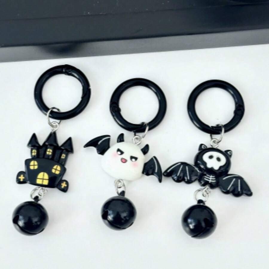 Halloween, Acrylic Cartoon Ghost, Bat Black Cat Bell, Keychain, Original Ins Style Funny Bag Charm, Multiple Styles Available. Room Decor Home Decor Halloween Decor - Multiple - View 1