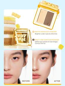 JUDYDOLL MINI HIGHLIGHT&CONTOUR Phiên bản giới hạn Mini Pocket Candy Series, phấn highlight mềm kẹo ngọt, bảng tạo khối contour và tạo khối mũi - #02 Bộ tạo khối mini - Xem 3