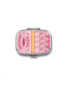 Sardine & Sea Bream Pattern Square Metal Pill Box, Square Mini Pill Box With Compartments, Portable Storage Box For Travel & Home Use, Travel Essential, 2-Compartment Portable Pill Box, Suitable For Storing Medicine, Vitamins, Jewelry, Earrings, Applicable For Travel, Outdoor Activities, Pockets, Handbags - Great Gift For Birthdays And Holidays - Multicolor - View 15