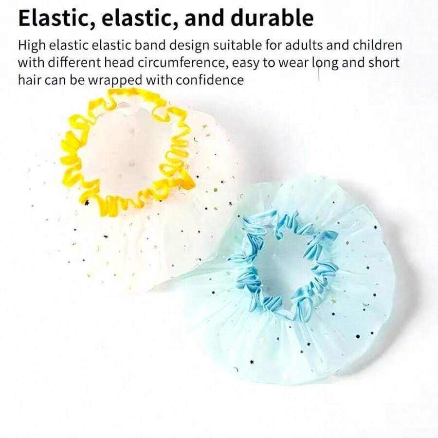 2PCS Shower Cap, Adjustable Reusable Home Makeup Kitchen Dustproof Cap ...