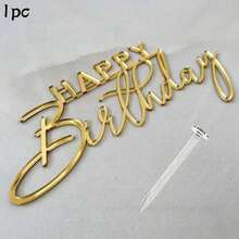 3件/1件 生日蛋糕裝飾鏡面壓克力字母蛋糕插牌 生日派對用品 - 多色 - 查看 10
