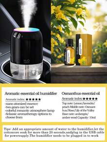 Humidificador alimentado por USB, difusor de aromas 2 en 1, disponible en 3 colores, portátil y compacto, humidificación ultrasónica silenciosa, adecuado para dormitorio, hotel, dormitorio, baño, habitación de mascotas, estudio de yoga, etc. - Mist - Ver 18