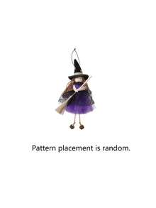 Halloween Witch Pendant Ornament, Soft Fabric Witch Doll With Pointed Hat And Broom, Halloween Party Supplies, Home Decor, Tree Hanging Decoration, Spooky Halloween Decoration - A - View 14