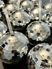 2pcs/6pcs Disco Ball Cups, Beverage Cups With Straws, Silver Metallic Foil Colorful Graduation Anniversary Bachelorette Party Birthday Disco Cups, Suitable For Parties, Graduation Parties (Straws Not Included) - Multicolor - View 2