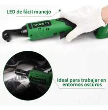 Matraca De Impacto Eléctricas, 20V Pistolas Llave De Impacto Inalámbricas De 3/8 Pulgadas, Llave de Impacto Con 2.0Ah Batería, 65N.m Y 7 Enchufes y Bolsa de Herramientas - Verde - Ver 8