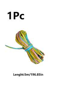 5m Multicolor Raffia Paper Rope Ribbon, Suitable For Gift Wrapping, Floral Arrangement And Wedding Bouquet, Party Decoration Paper Rope - Multicolor - View 10