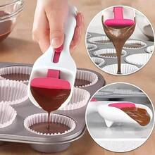1/2PCS Cupcake Scoop Dispenser, Measuring Function, Non-Stick Surface, Independent Push-Pull Design, Suitable For Baking And Dessert Making, Basic Baking Supplies, Perfect For Making Cupcakes, Chocolate, Pancakes And Cookie Dough, Baking Accessories, Dessert Lovers, Kitchen Supplies And Kitchen Gadgets. - Multicolor - View 4