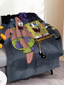 SpongeBob SquarePants SquarePants Flannel Throw Blanket, Made Of Lightweight Ultra-Soft Skin-Friendly Fleece. Wrinkle-Resistant And Washable Fabric Retains Vivid Patterns, Serving As Warm Decorative Cover For Sofas, Beds And Office Rest Spaces. - Multiple Styles - View 9
