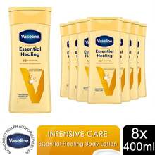 Vaseline Intensive Care Body Lotion Essential Healing For Dry Skin 400ml, 8 Pack - Vitamin C - View 1