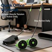 Dual-Wheel Foot Pedal Resistance Trainer With Extended Cord, Full-Body Muscle Shaping Equipment, Foldable Exercise Gear For Living Room Nook And Terrace Daily Workout Arrangement - Multicolor - View 5