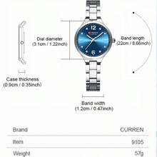 CURREN Women's Watch, Elegant Fashion Quartz Watch, Rhinestone Waterproof Luminous Stainless Steel Band Wristwatch, Women's Gift - Multicolor - View 12