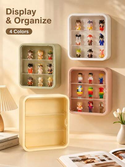 Clear Display Case For Figures, Wall Mounted Space Saving & Adjustable Acrylic Storage Box, Dustproof & Moisture Proof, Dust Proof Display Cabinet Organizer For Figures Collectibles, Storage & Display Rack
